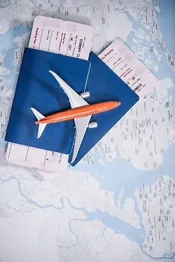 Friendly travel agent helping customer